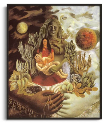 Inspiration L'Étreinte amoureuse de l'Univers Frida Kahlo - peinture à l'huile