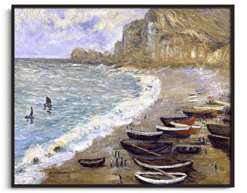 Inspiration Étretat plage et porte d'Amont Monet - peinture à l'huile